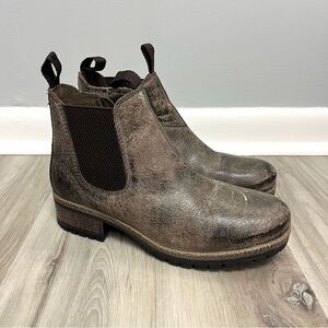 Diba True Boots Women’s 9.5 Say So Brown Distressed Leather Block Heel